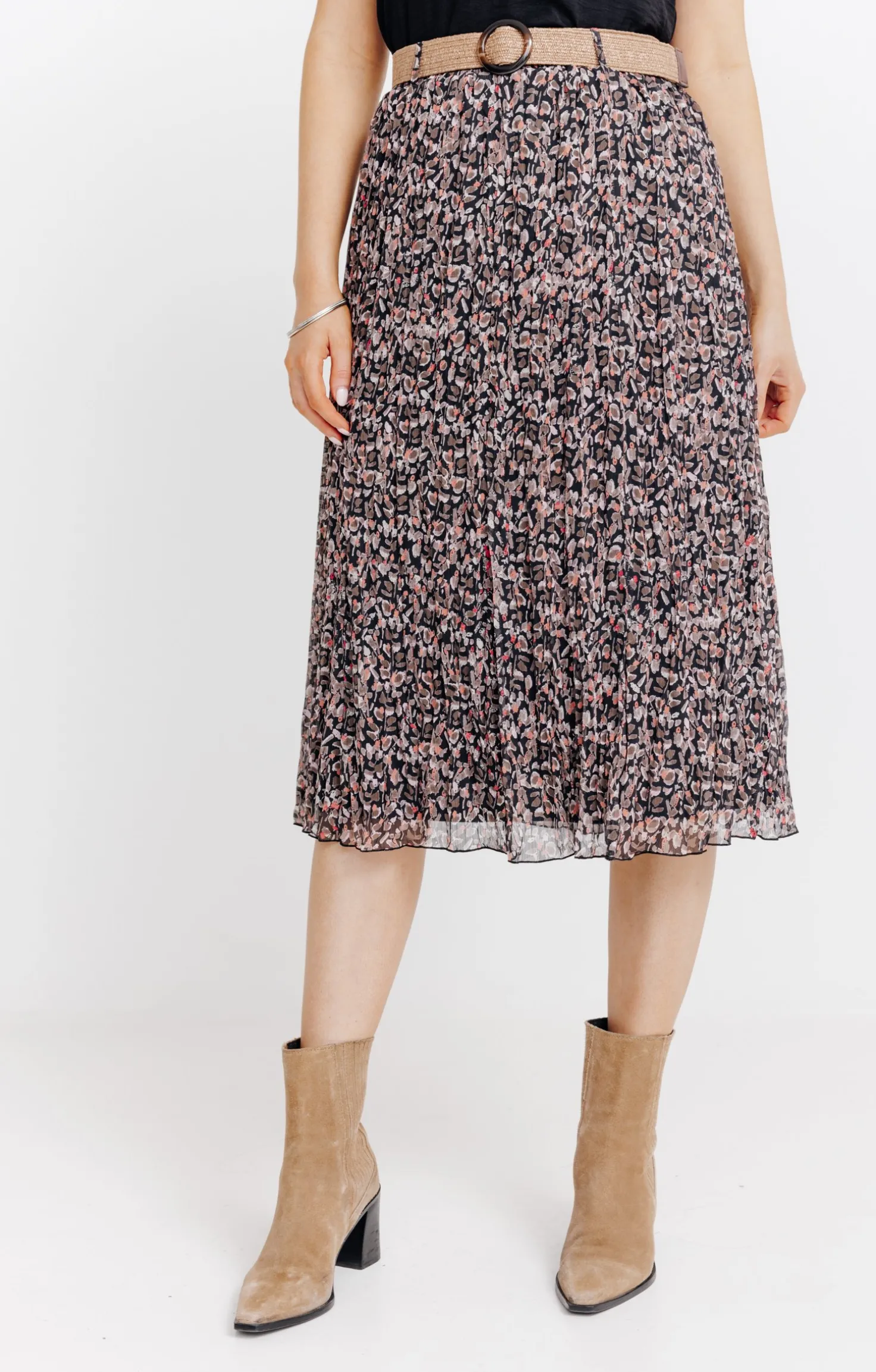 JUPE LONGUE DOUBLEE AVEC CEINTURE -