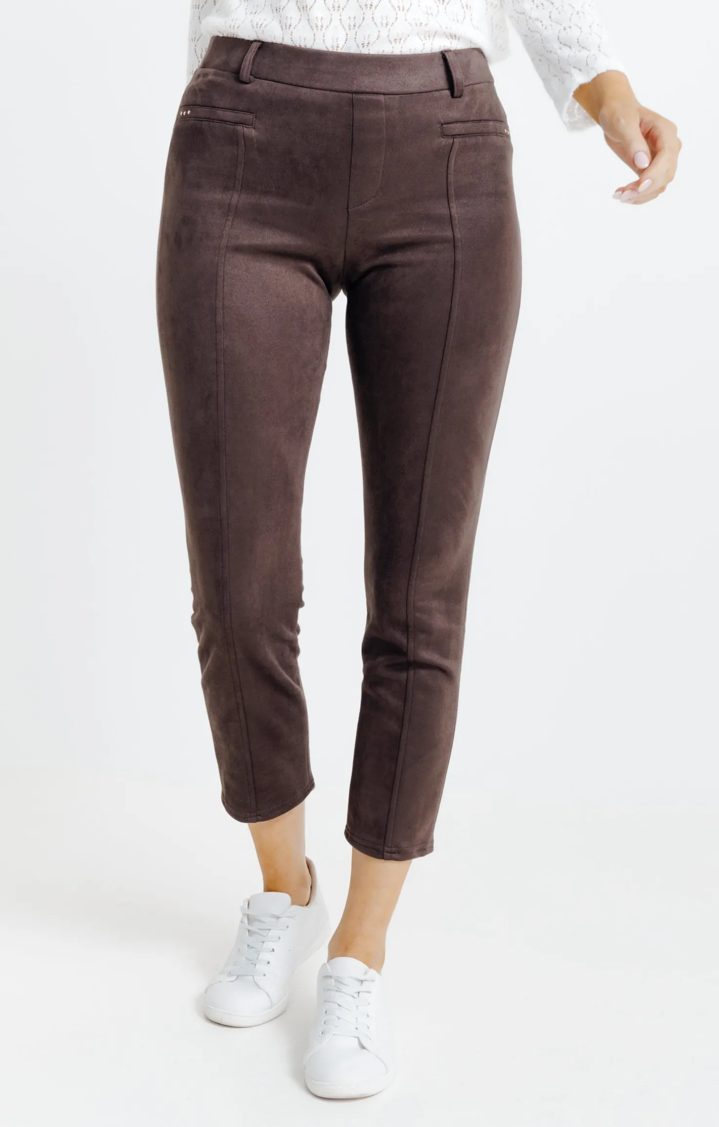 legging suédine détail clous -