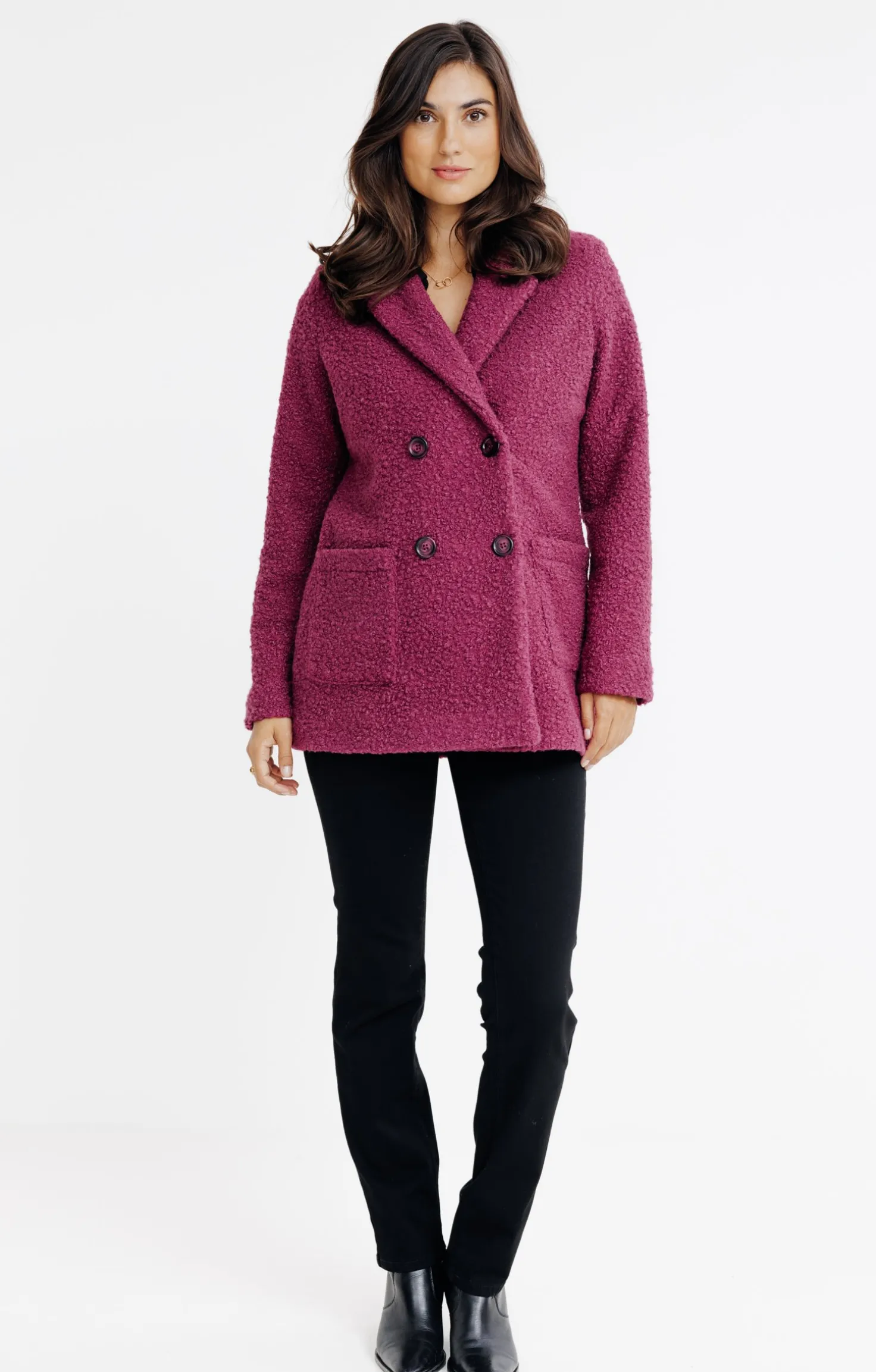 Manteau court col tailleur -