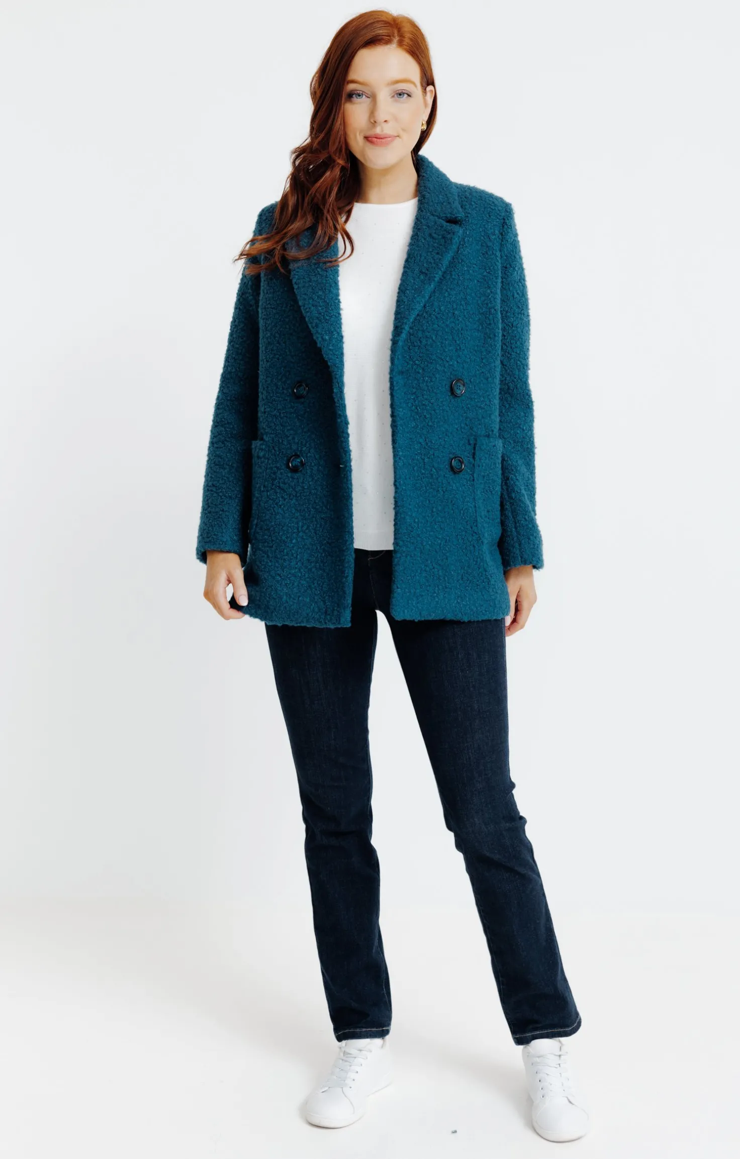 Manteau court col tailleur -