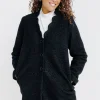 Manteau long en matière bouclette -