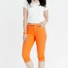 Pantacourt coton et viscose ceinture -