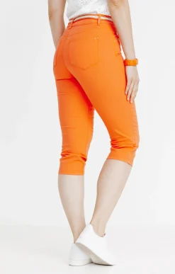 Pantacourt coton et viscose ceinture -