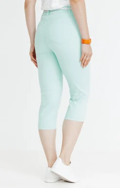 Pantacourt coton et viscose ceinture -