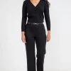 Pantacourt large en maille détails clous -