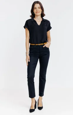 Pantalon 7/8 avec ceinture similicuir -