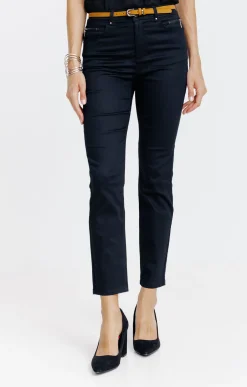 Pantalon 7/8 avec ceinture similicuir -