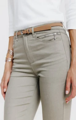 Pantalon 7/8 avec ceinture similicuir -
