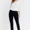 Pantalon 7/8 brodé en coton viscose -