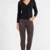 Pantalon 7/8 brodé en coton viscose -