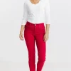 Pantalon 7/8 brodé en coton viscose -