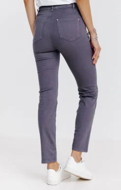 Pantalon 7/8 brodé en coton viscose -