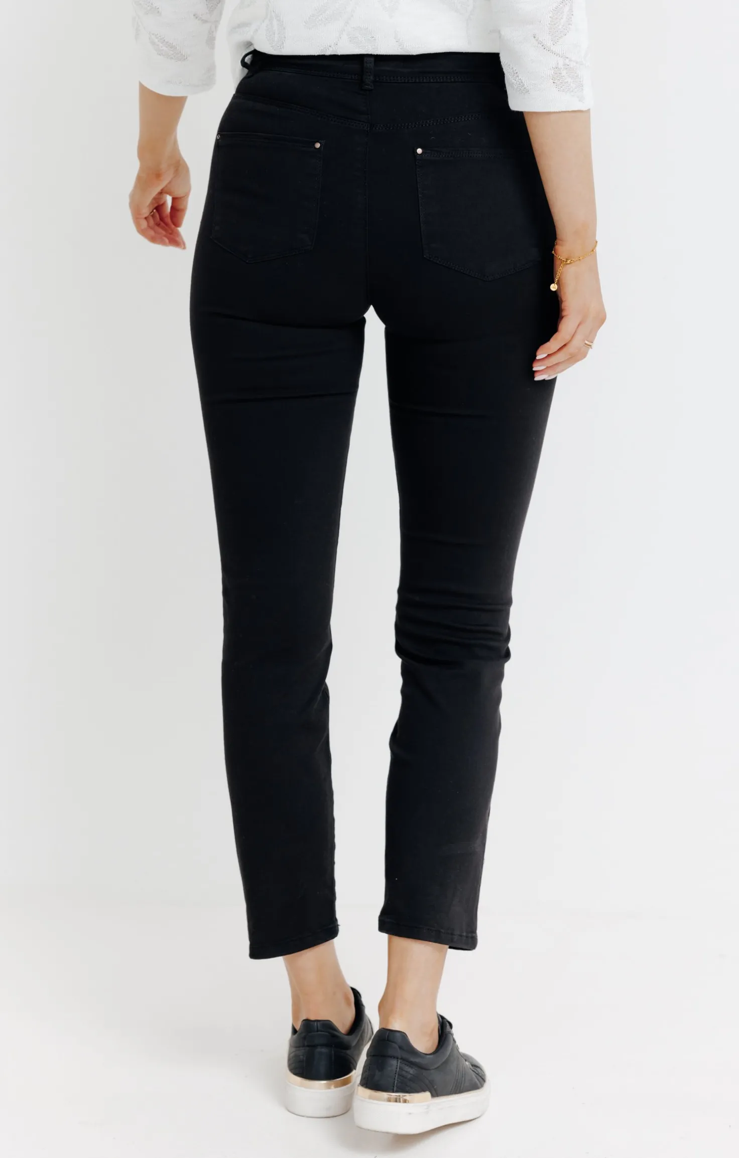 Pantalon 7/8 brodé en coton viscose -