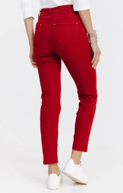 Pantalon 7/8 brodé en coton viscose -