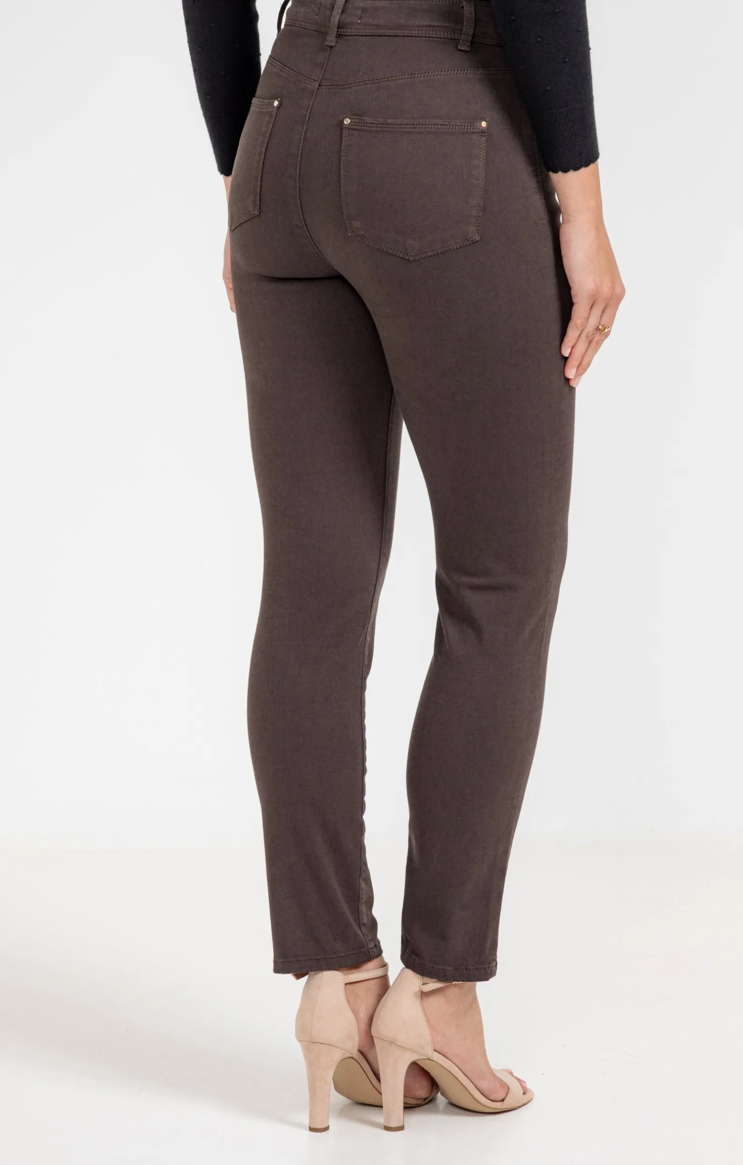 Pantalon 7/8 brodé en coton viscose -