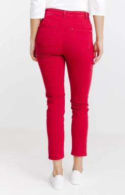 Pantalon 7/8 brodé en coton viscose -