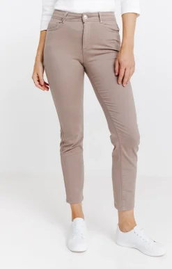 Pantalon 7/8 brodé en coton viscose -