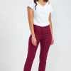 Pantalon 7/8 coton détail clous poches -