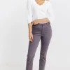 Pantalon 7/8 coton détail clous poches -