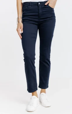 Pantalon 7/8 coton détail clous poches -