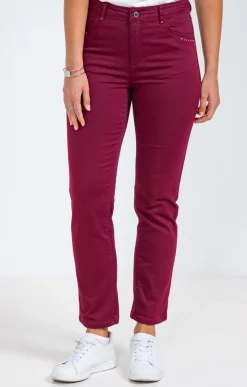 Pantalon 7/8 coton détail clous poches -