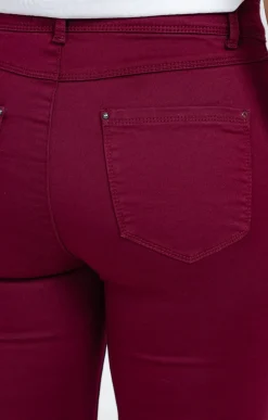 Pantalon 7/8 coton détail clous poches -