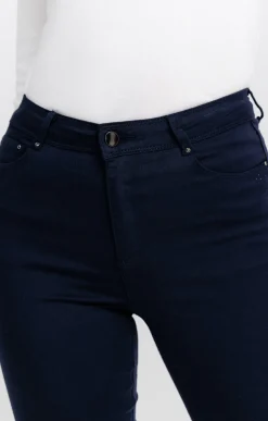 Pantalon 7/8 coton modal détail strass -