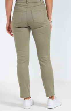 Pantalon 7/8 coton stretch détail bijou -