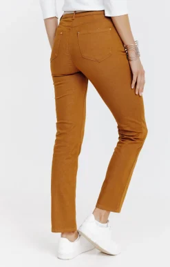 Pantalon 7/8 coton viscose avec ceinture -