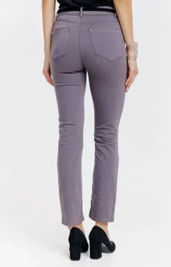 Pantalon 7/8 coton viscose avec ceinture -