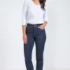 Pantalon 7/8 denim brut zippé -