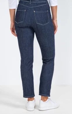 Pantalon 7/8 denim brut zippé -