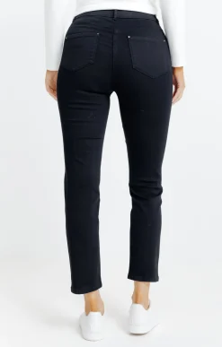 Pantalon 7/8 détail clou et strass -