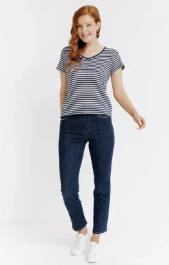 Pantalon 7/8 en denim brut -