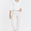 Pantalon 7/8 forme chino avec ceinture -
