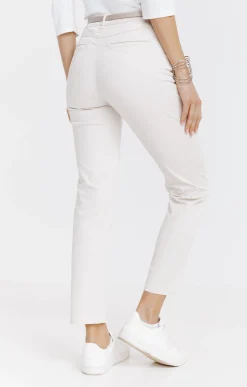 Pantalon 7/8 forme chino avec ceinture -