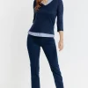 Pantalon 7/8 satin denim brut -