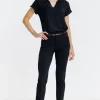 Pantalon 7/8 ville avec ceinture -