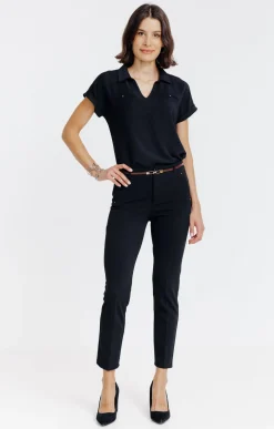 Pantalon 7/8 ville avec ceinture -