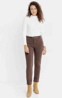 Pantalon 7/8 ville avec ceinture -