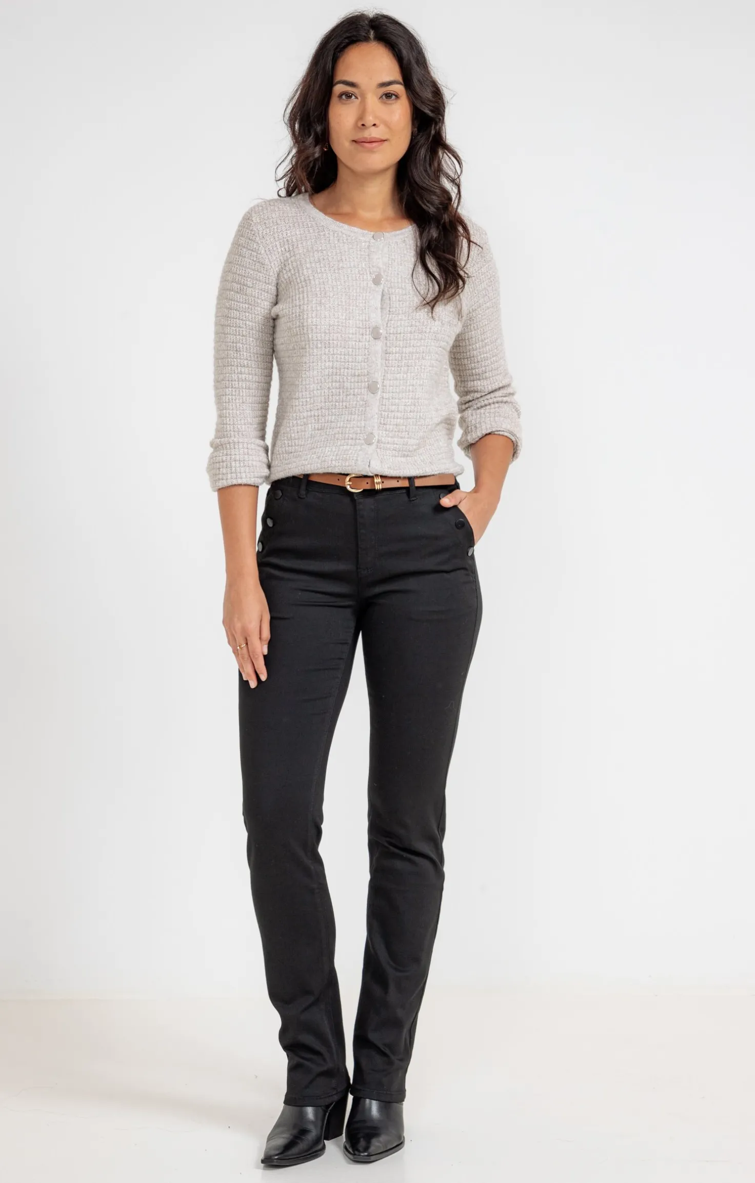 Pantalon avec modal détail boutons pont -