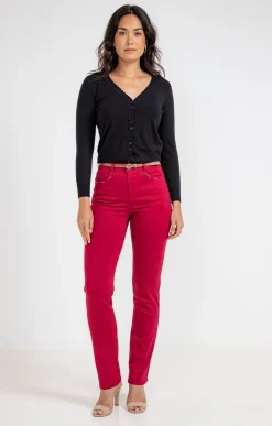 Pantalon coton stretch détail clous -