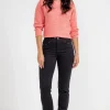 Pantalon coton stretch détail clous -