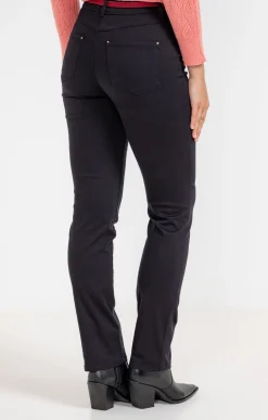 Pantalon coton stretch détail clous -