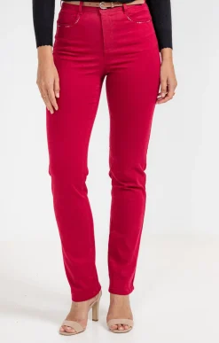 Pantalon coton stretch détail clous -