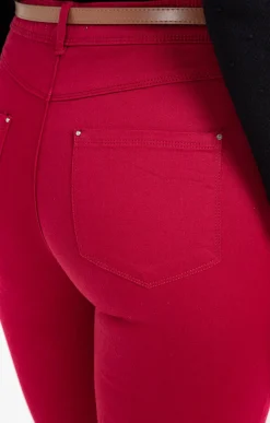 Pantalon coton stretch détail clous -