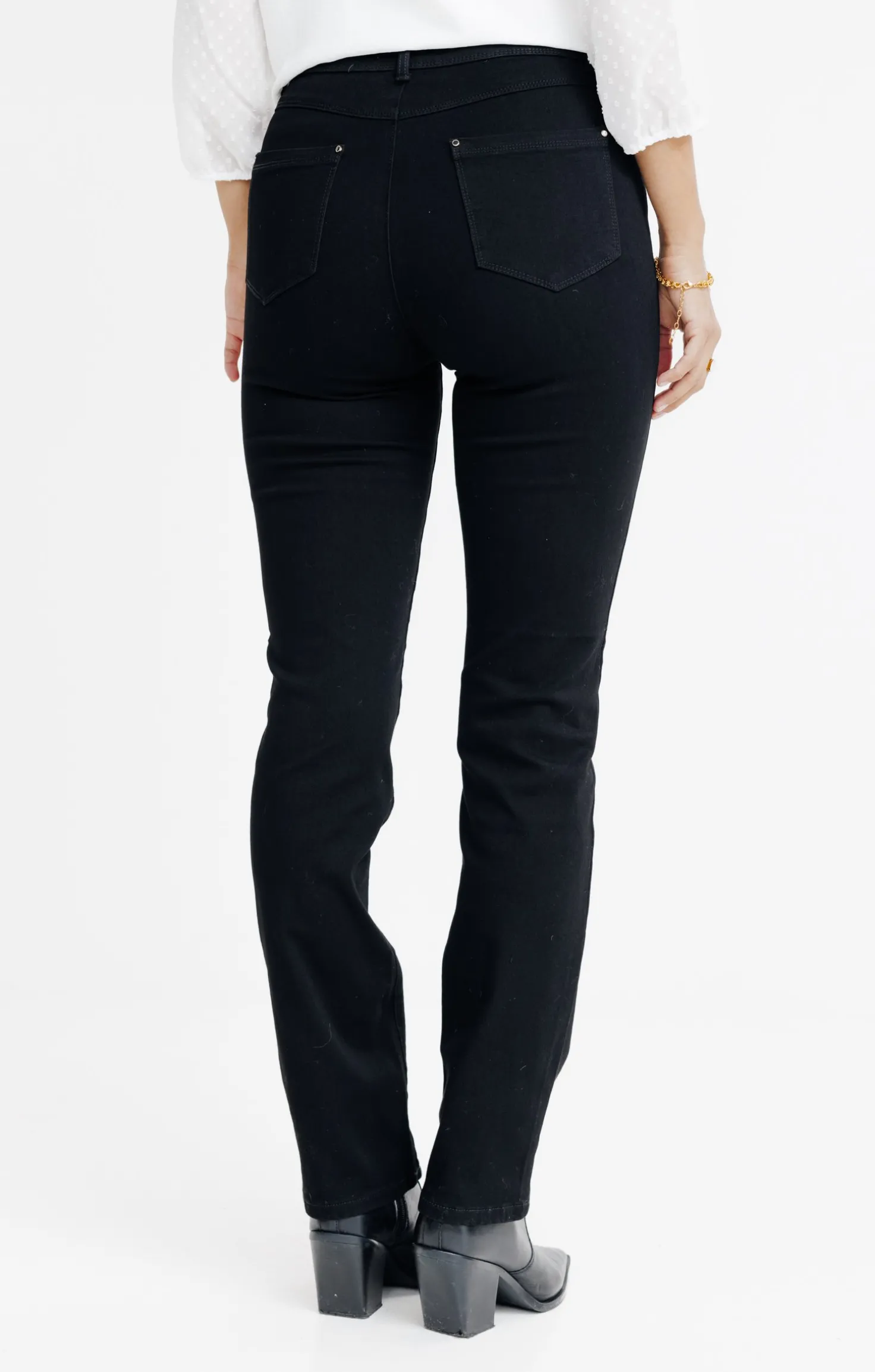 Pantalon denim noir bi-stretch -