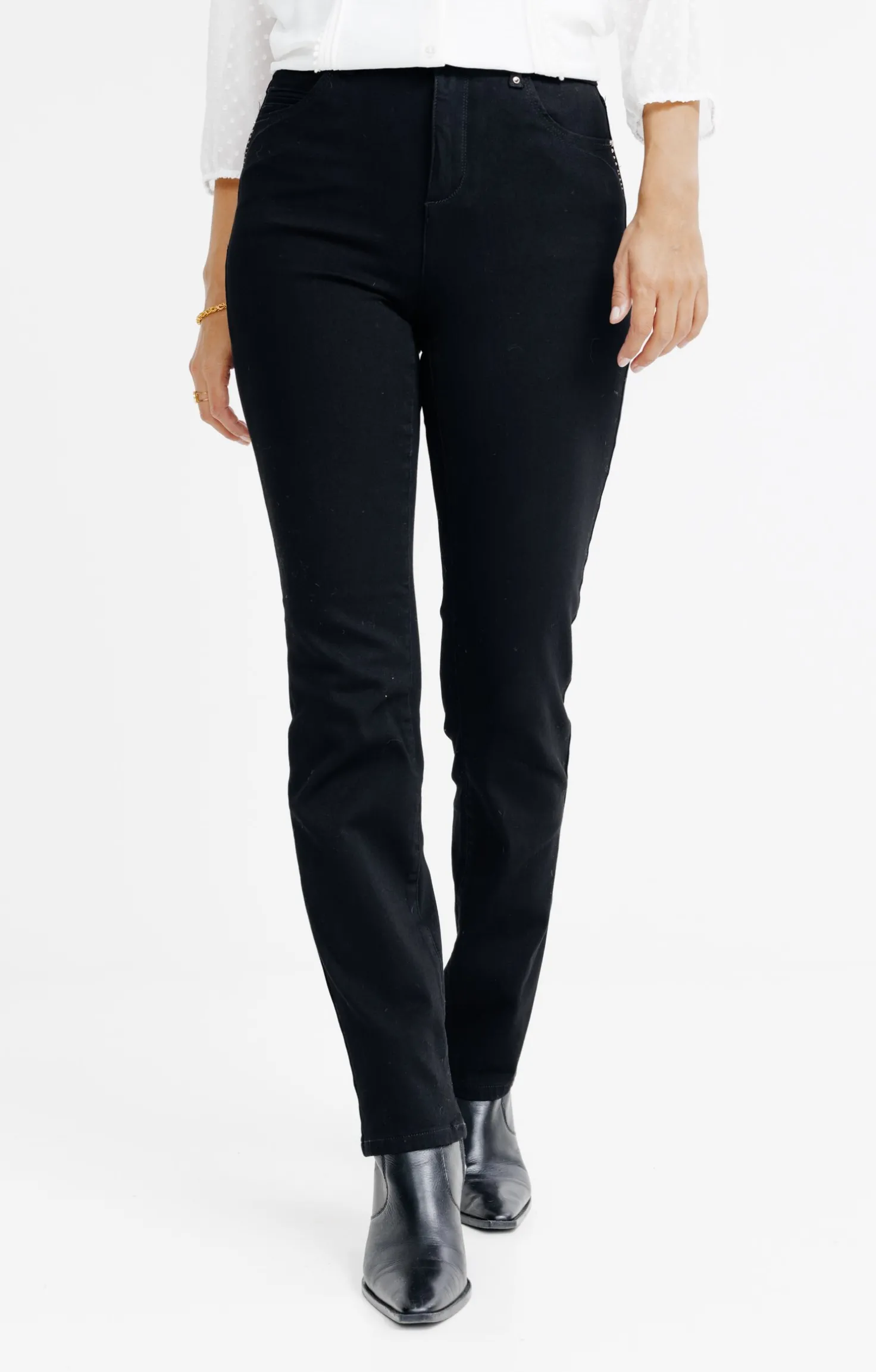 Pantalon denim noir bi-stretch -