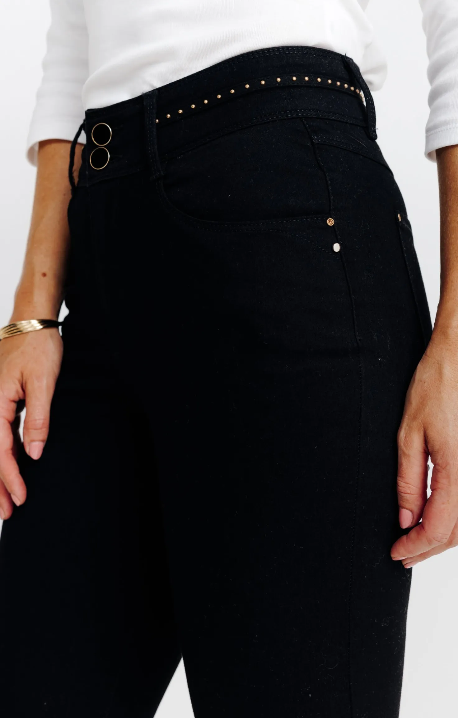 Pantalon droit double boutonnage -