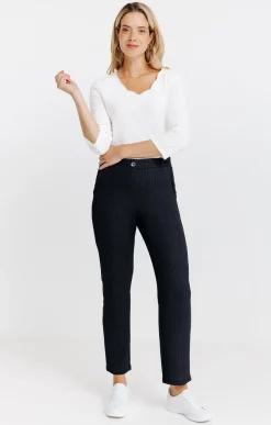 pantalon droit plissé -